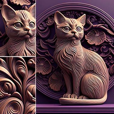 3D model Thai Lilac cat (STL)